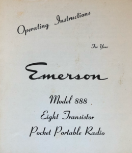 Emerson 888 Vanguard Operating Instructions