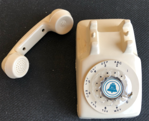 Model of a Classic Rotary Phone with Handset