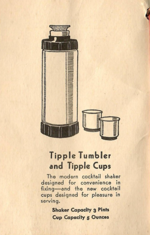 Drawing of the Tipple Tumbler and Cups