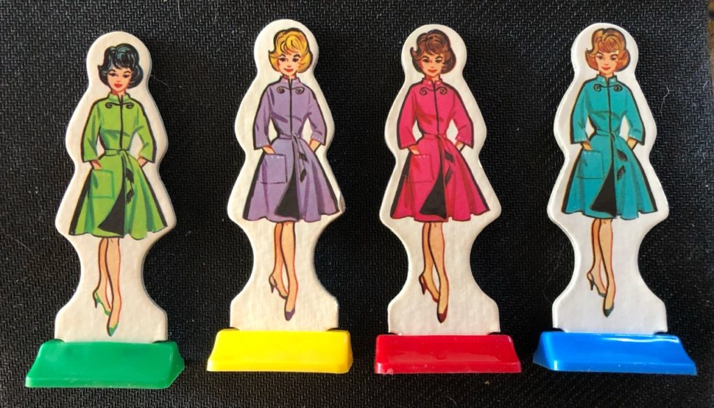 Four Mystery Date Game Playing Pieces