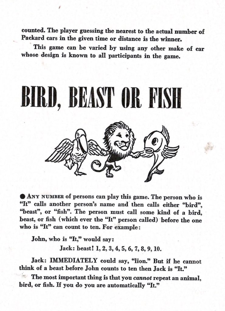 Bird, Beast or Fish Game