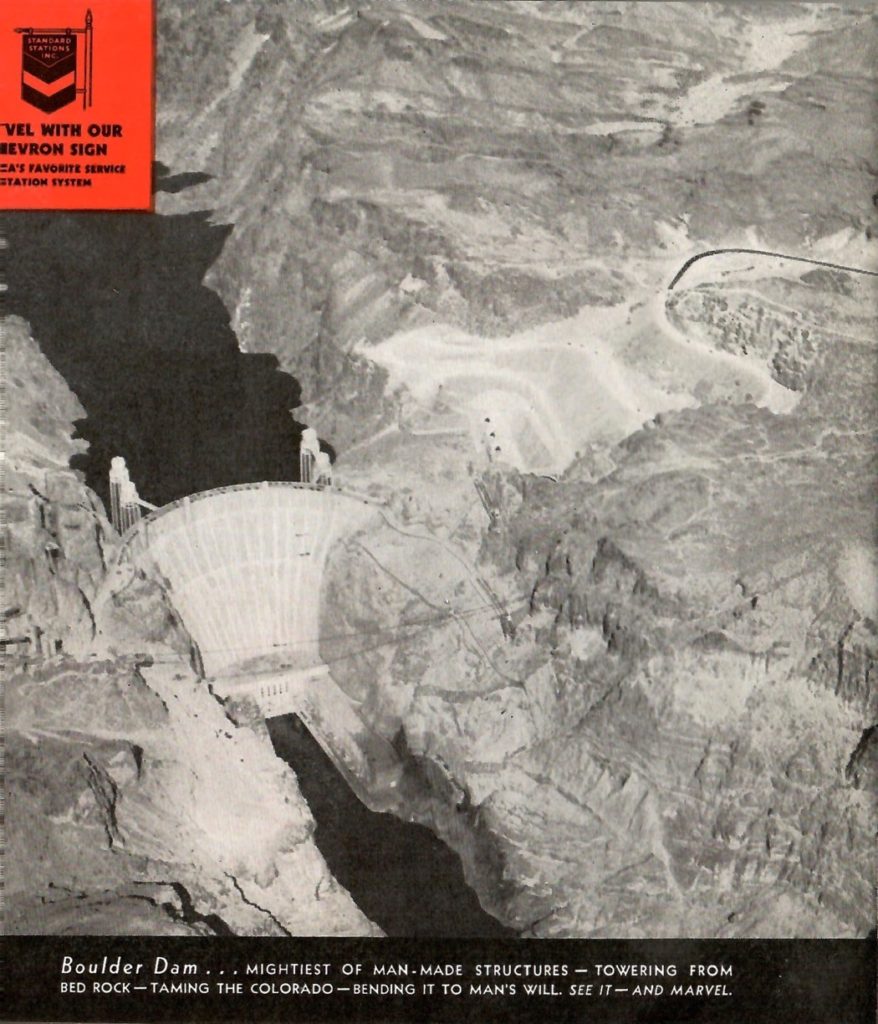 In 1939 black and white photo of Boulder Dam
