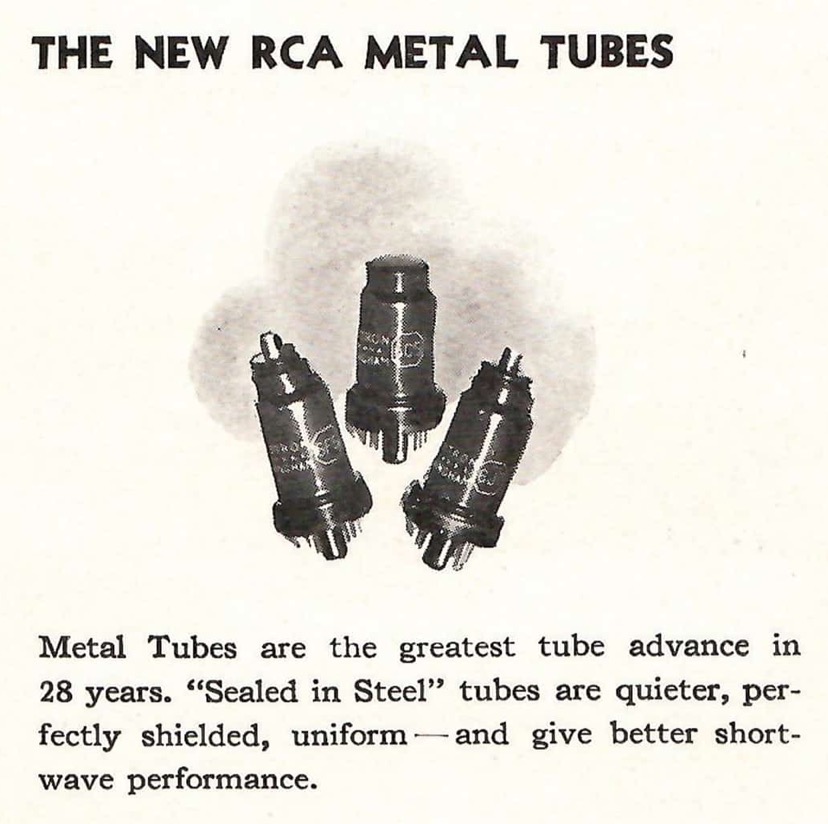A description of RCA metal tubes.