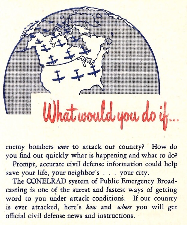 A section of the Conelrad brochure that informed people that the system of public emergency broadcasting is the fastest way to get word to the public under attack conditions.