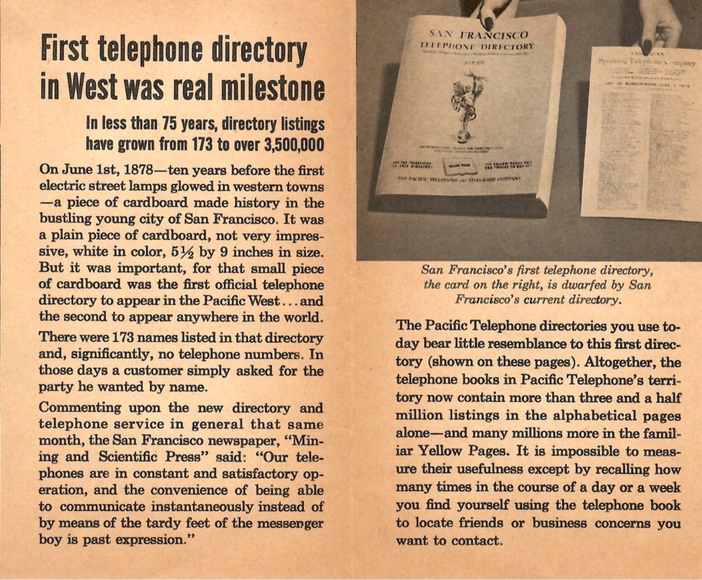 The first telephone directory.