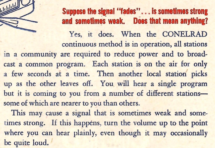 Sometimes the signal fades on purpose. One station is on the air for only a few seconds, then another takes over. This could cause a weak signal.