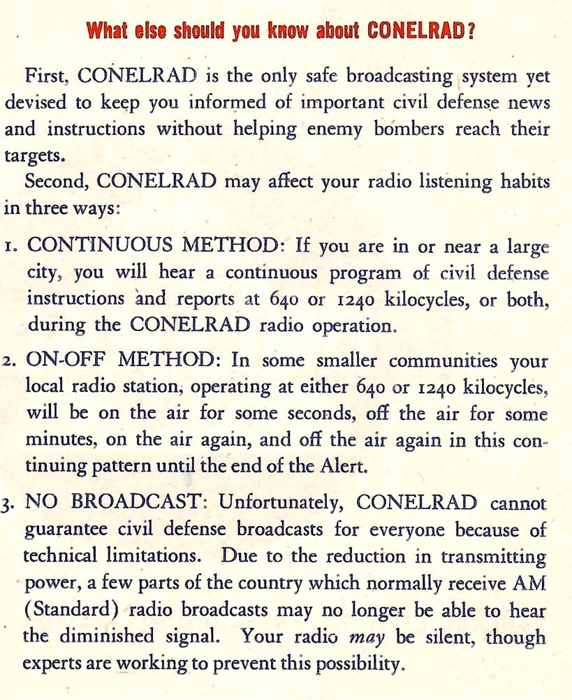 Here is a list of three different methods of emergency broadcasting. One is a continuous method, or an on-off method, or no broadcast.