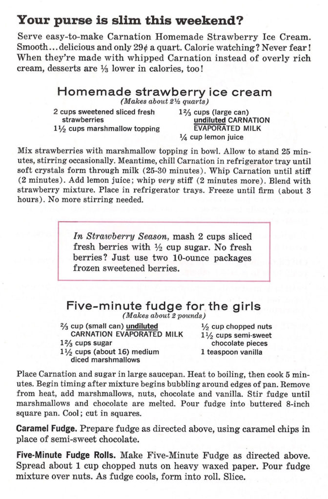 Strawberry Ice Cream and Five Minute Fudge recipes for a teen cook.