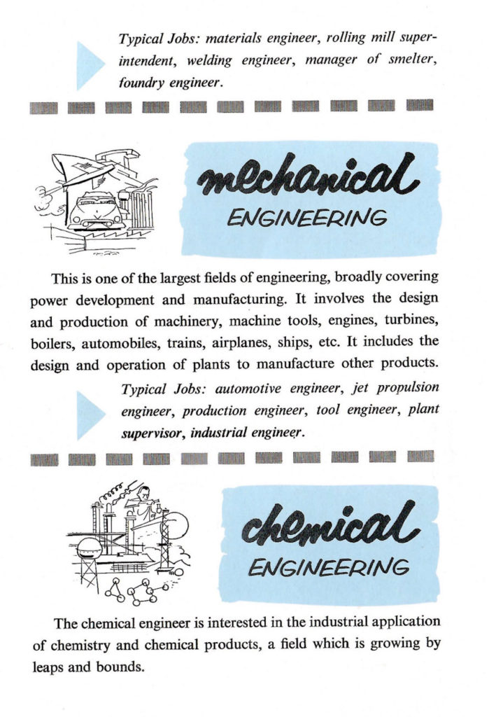 Mechanical and chemical. Two more areas of employment.