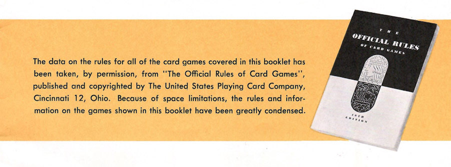 Information about a book called “The Official Rules of Card Games.”