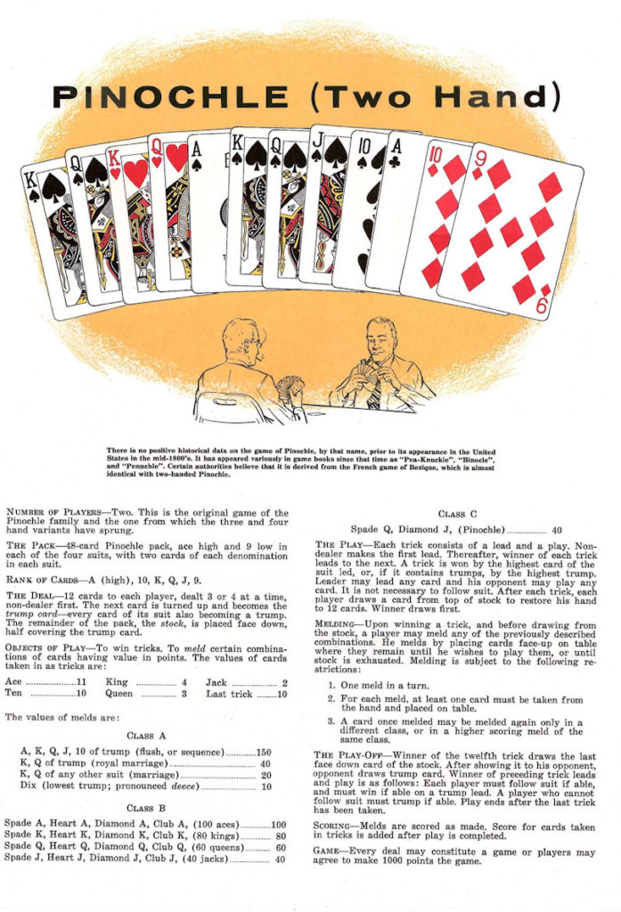 points sheet for double deck pinochle