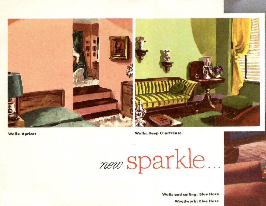 Apricot and deep chartreuse colors create new sparkle to any room.