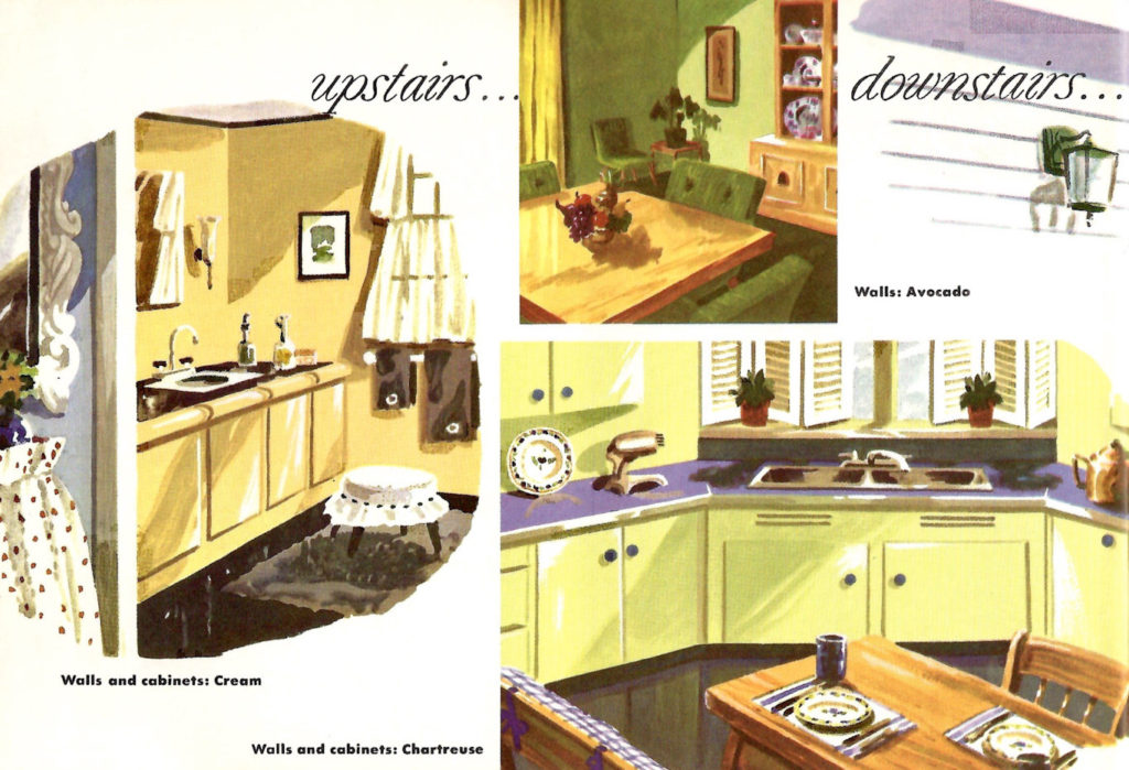 Mid-century Dutch color upstairs and downstairs.