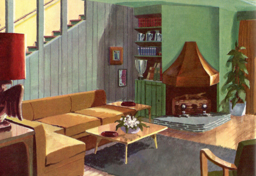 Painting of a Beautiful Living Room