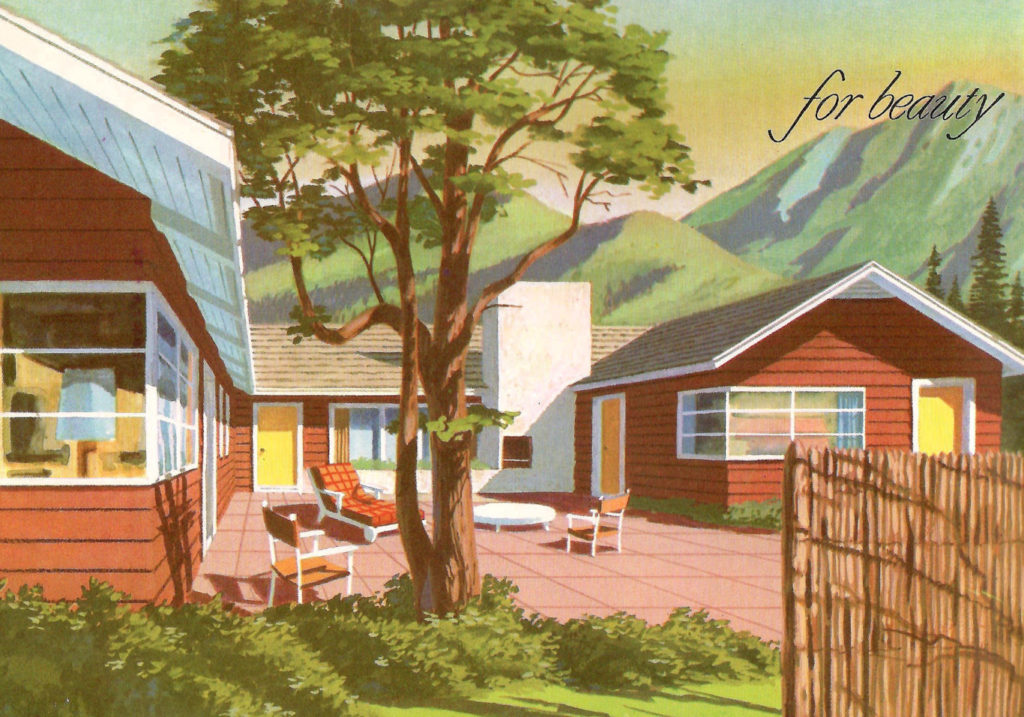 Image of the outside of a home painted with Mid-century Dutch color
