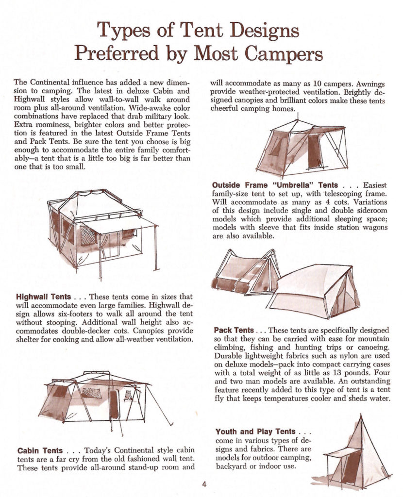 Part of a camping challenge is to pick the right tent. There are several types to choose from.