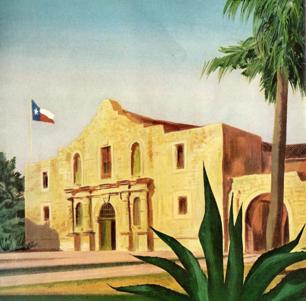 Painting of the Alamo.