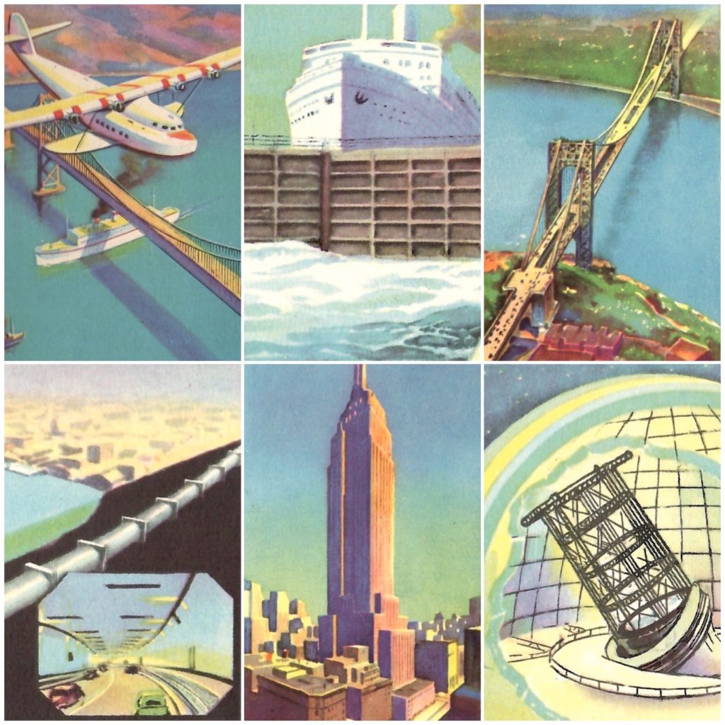 A collage of fantastic 20th century inventions.