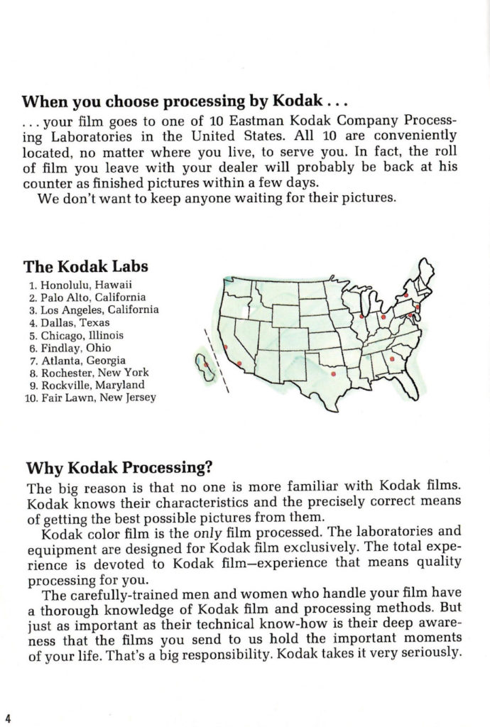 In the 1960s and 70s Kodak had labs located across the United States.