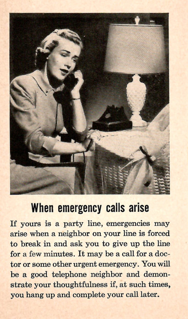 An article about how to handle emergency calls if you have a party line and share your phone with another person.