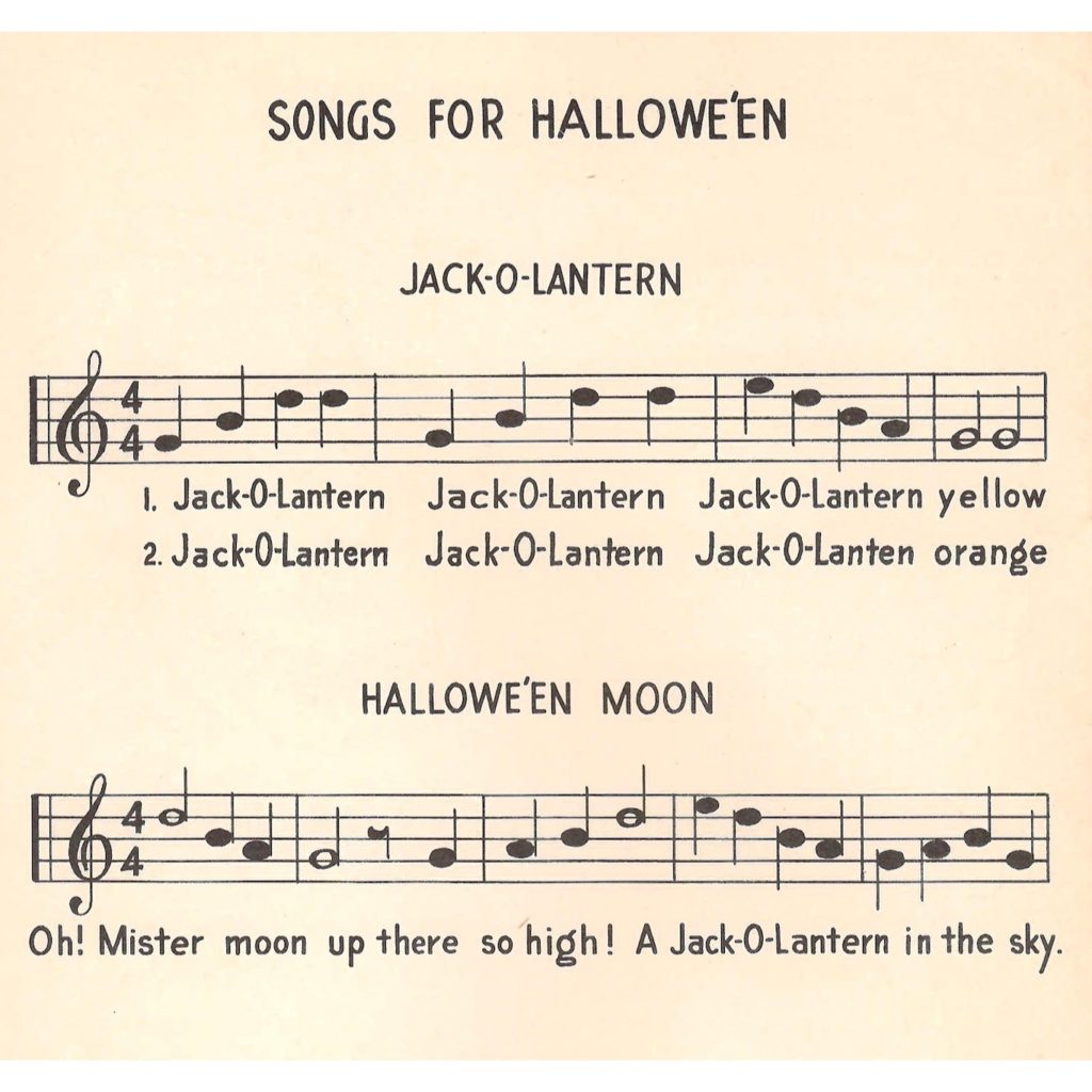 Two songs for Halloween. One called “Halloween Moon,” and another called “Jack-o’-Lantern.”