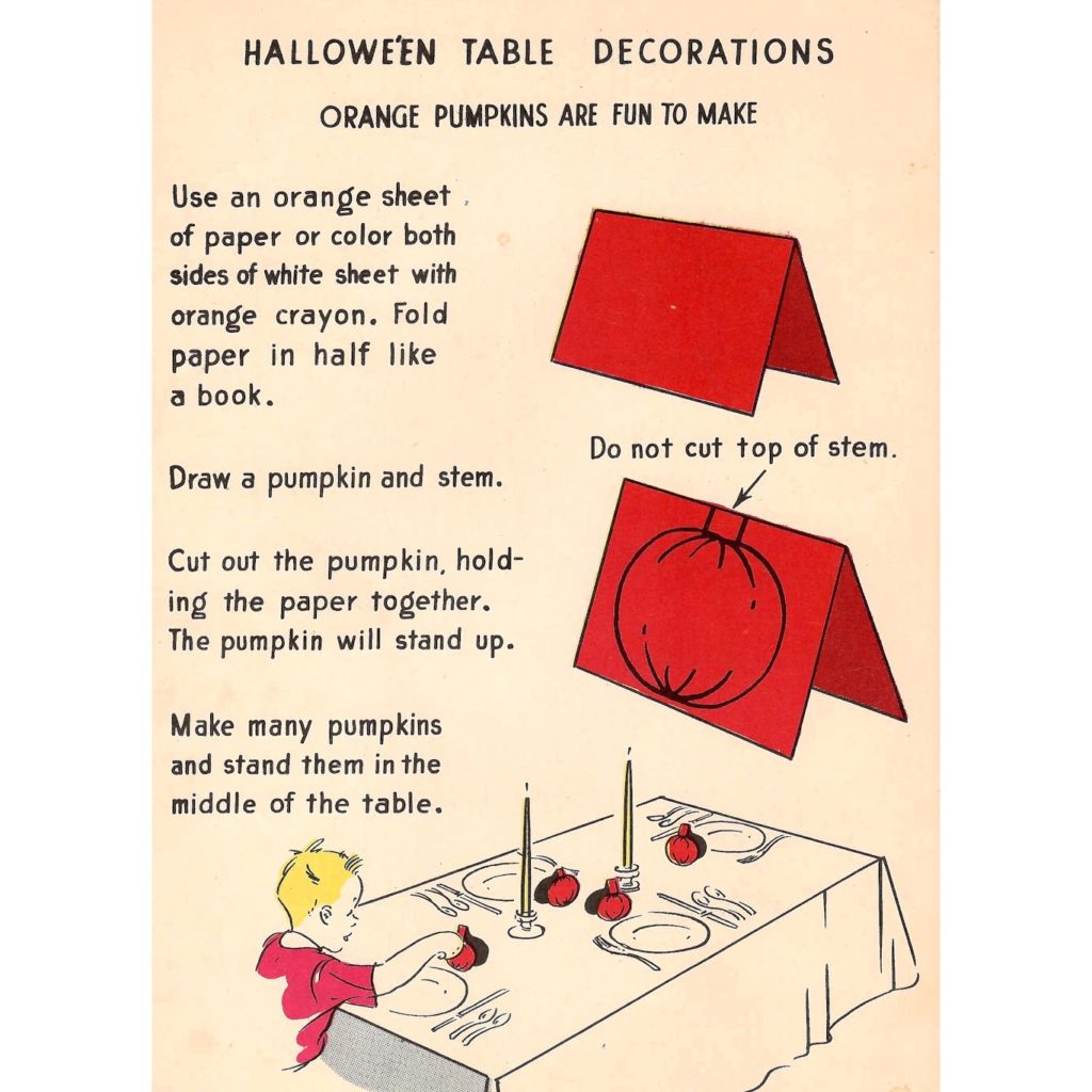 Halloween Crafts! Details on making table decorations for the holiday.
