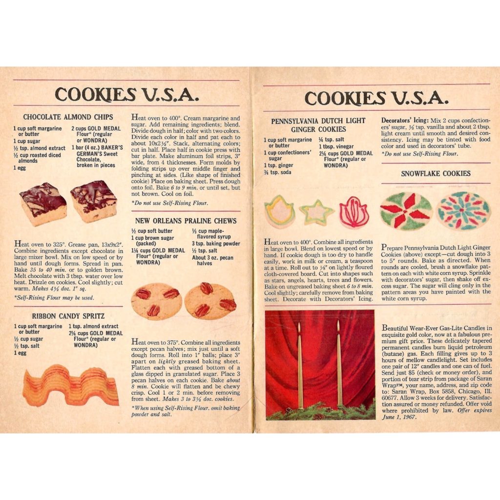 Cookie recipes from a Betty Crocker baking booklet.
