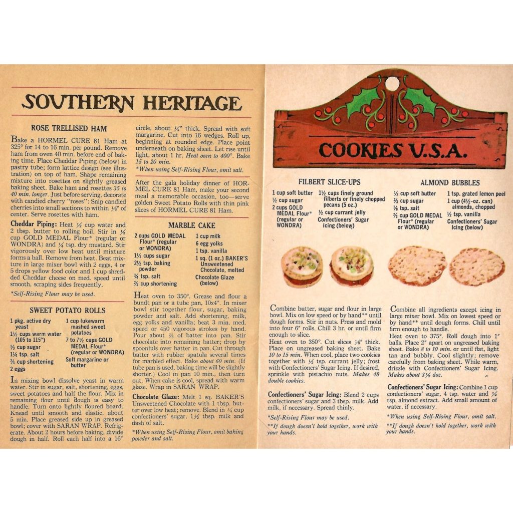 More Southern Heritage recipes from a Betty Crocker baking booklet.