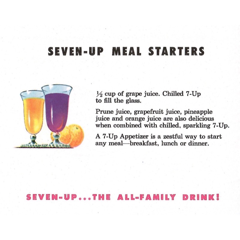 Recipe for 7-Up meal starters.