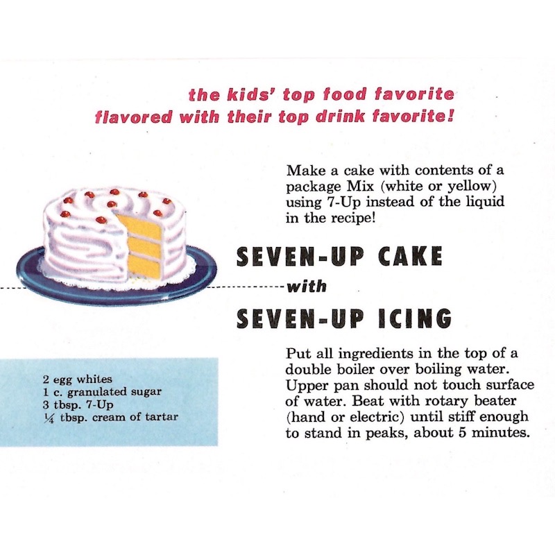 Recipe for 7-Up cake.
