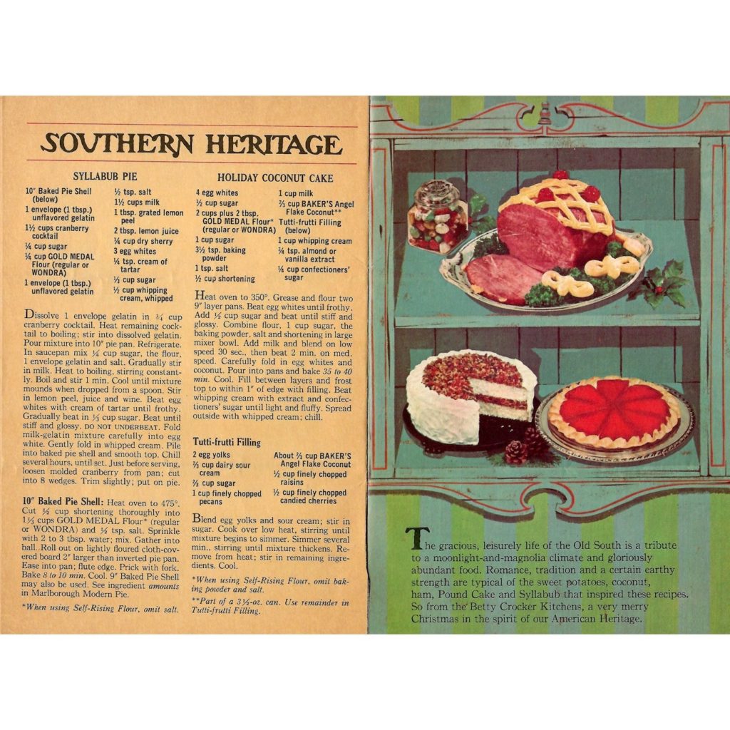 Southern Heritage recipes from a Betty Crocker baking booklet.
