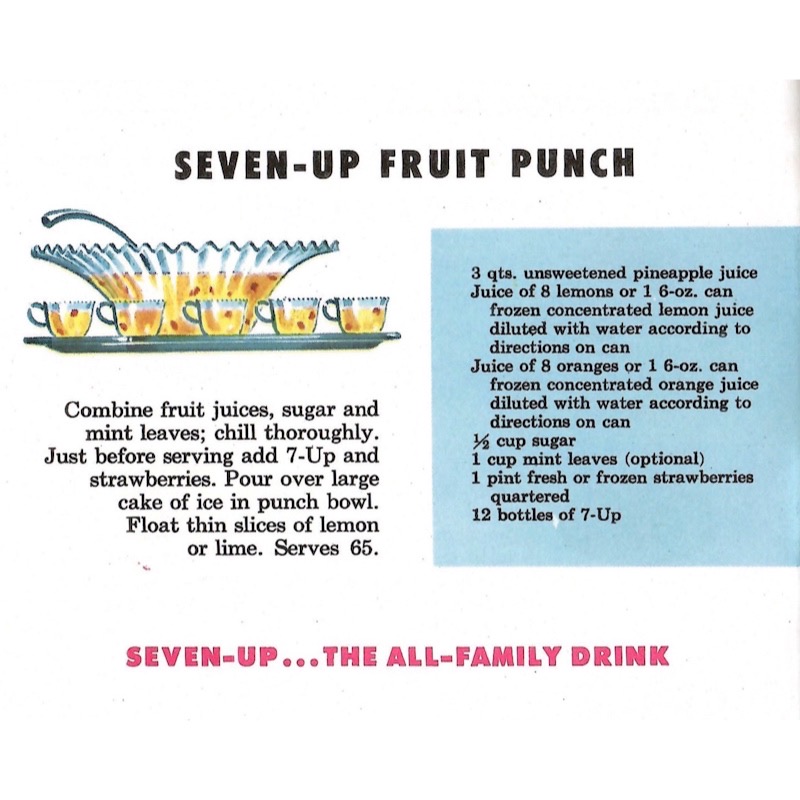 Recipe for fruit punch made with 7-Up.