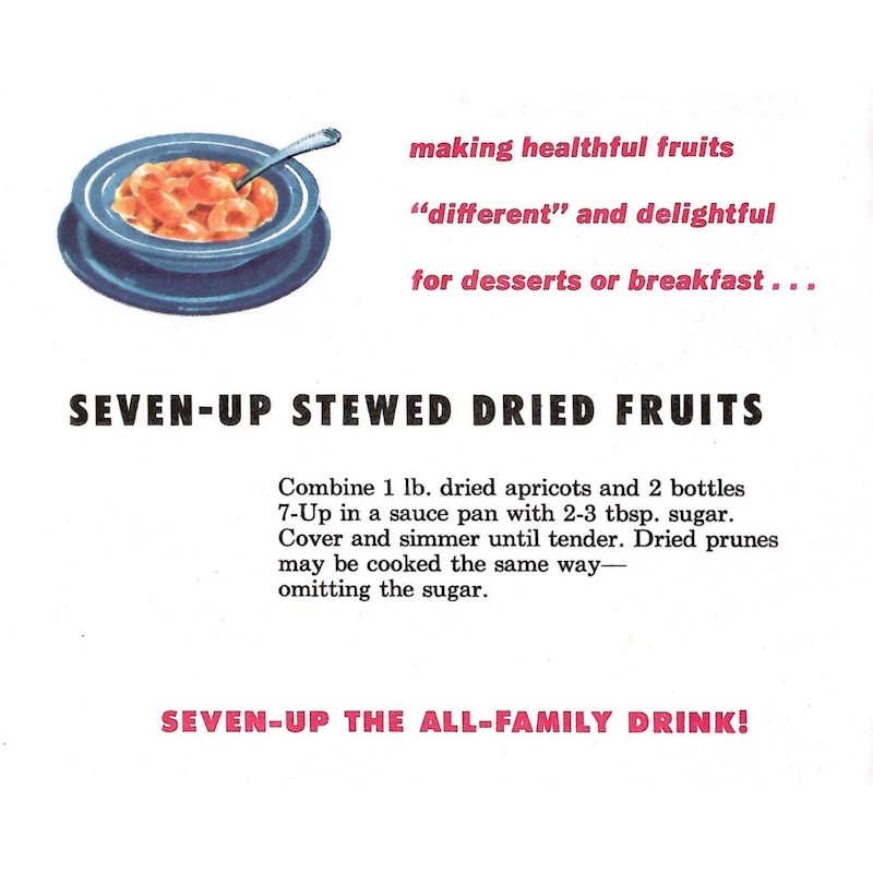 Recipe for stewed dried fruits made with 7-Up.