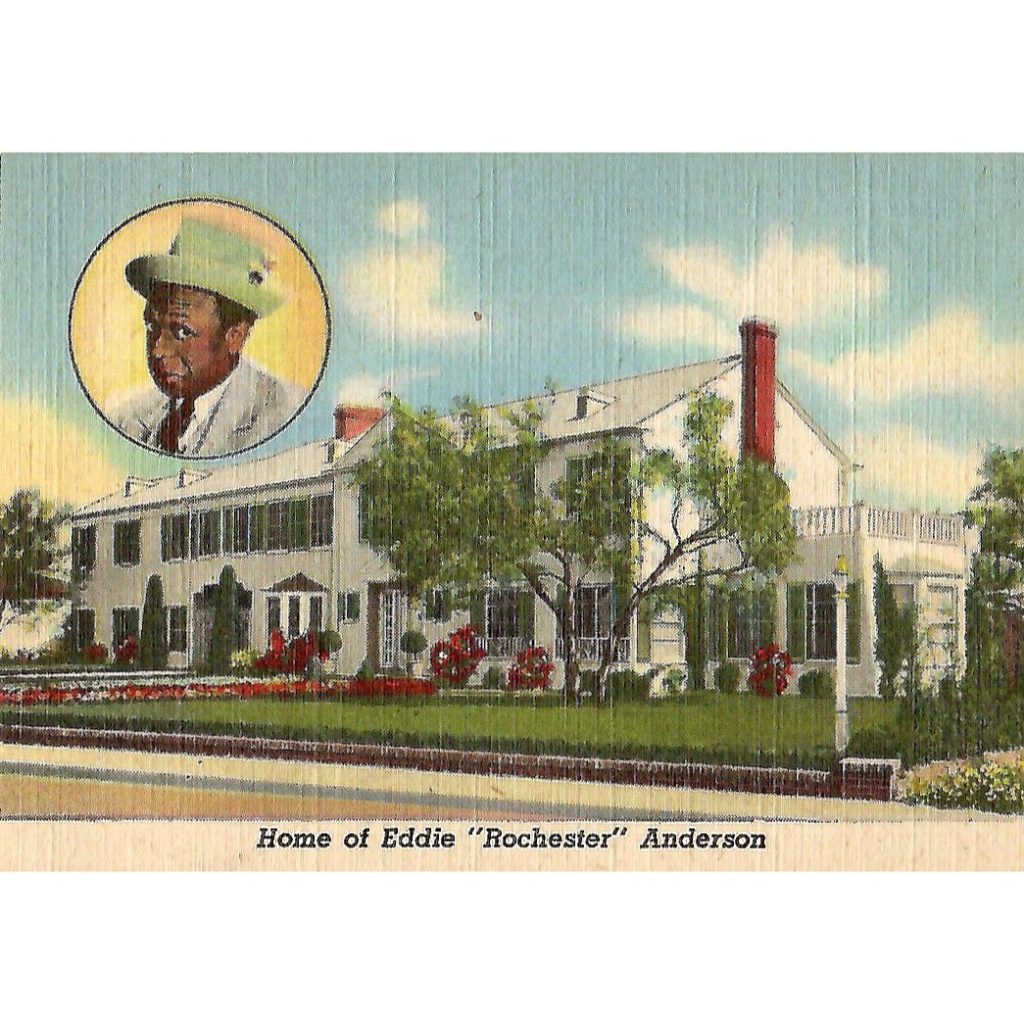 1940s Linen Postcard Showing Eddie Anderson’s Home.