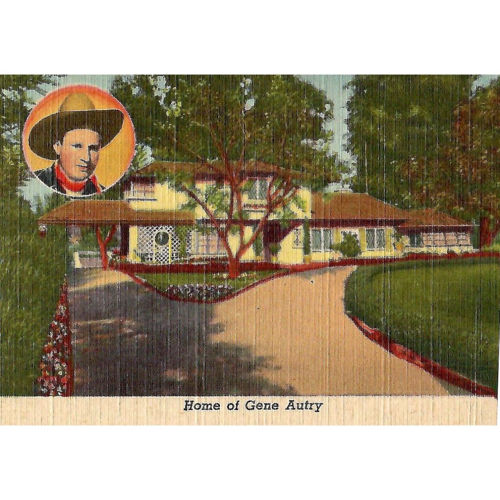 1940s Linen Postcard Showing Gene Autry’s Home.