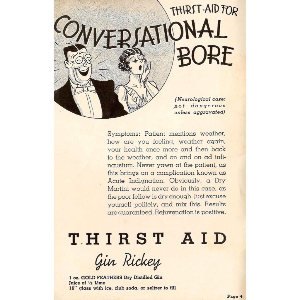 Thirst Aid for a Conversational Bore!