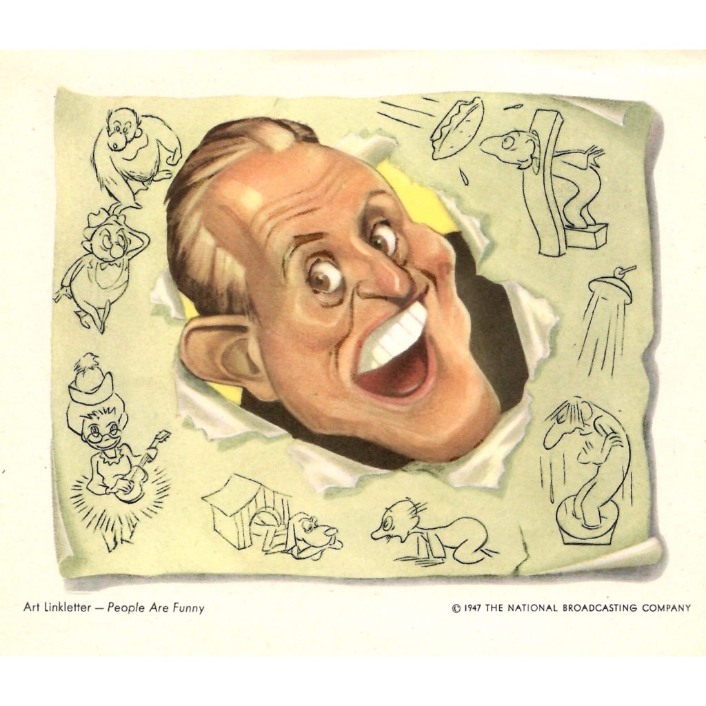 A drawing of Art Linkletter made by artist Sam Berman for an NBC promotional book in 1947.