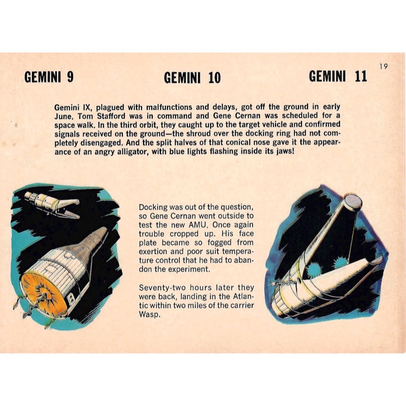 Comic book description of Gemini 9, 10 and 11