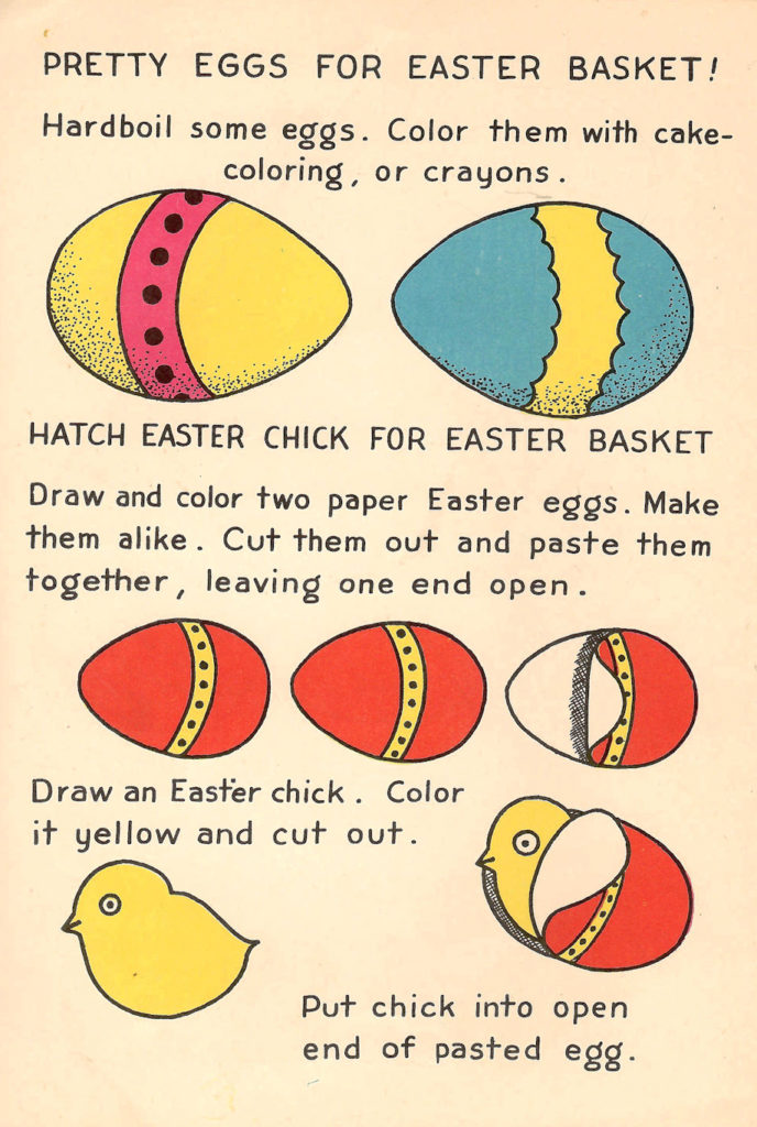 More Pretty Easter Eggs. Craft tips from a 1949 Easter Crafts Booklet for Children.