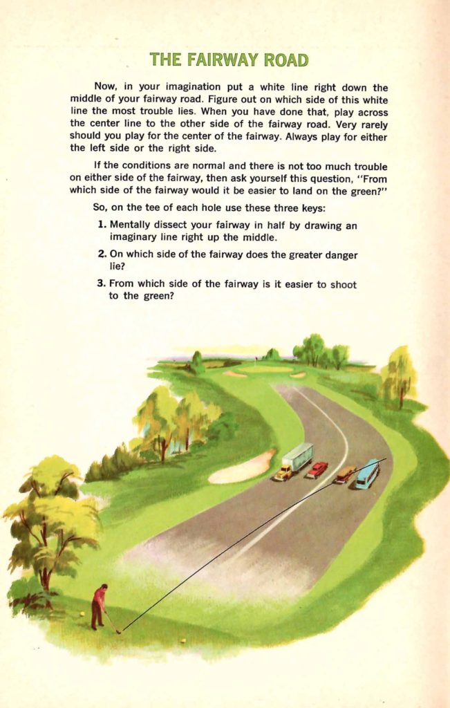 The Fairway Road. Tips found inside the "Seagram's Guide to Strategic Golf" booklet.
