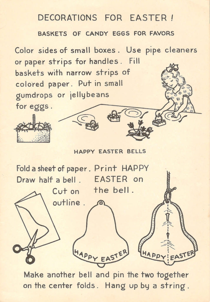 Homemade Easter Decorations. Craft tips from a 1949 Easter Crafts Booklet for Children.