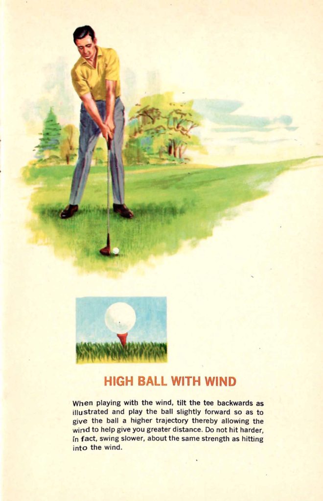 High Ball with Wind. Tips found inside the "Seagram's Guide to Strategic Golf" booklet.
