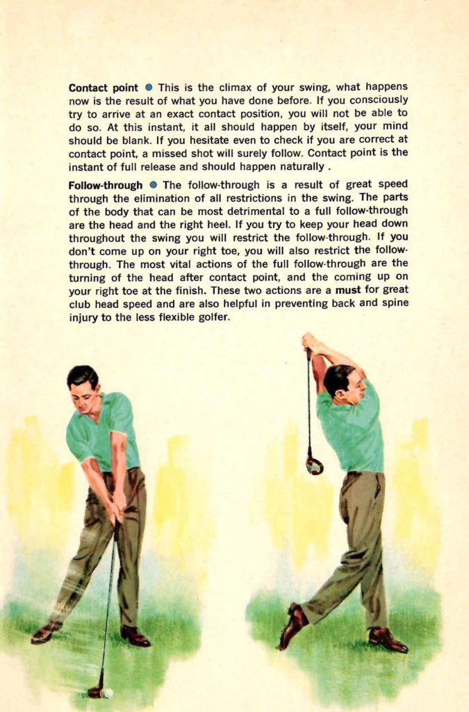 More Stages of Swing. Tips found inside the "Seagram's Guide to Strategic Golf" booklet.