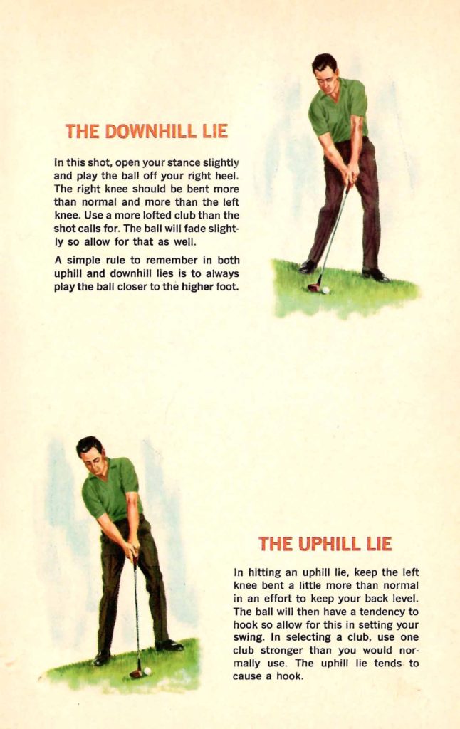 Lie in Golf. Tips found inside the "Seagram's Guide to Strategic Golf" booklet.