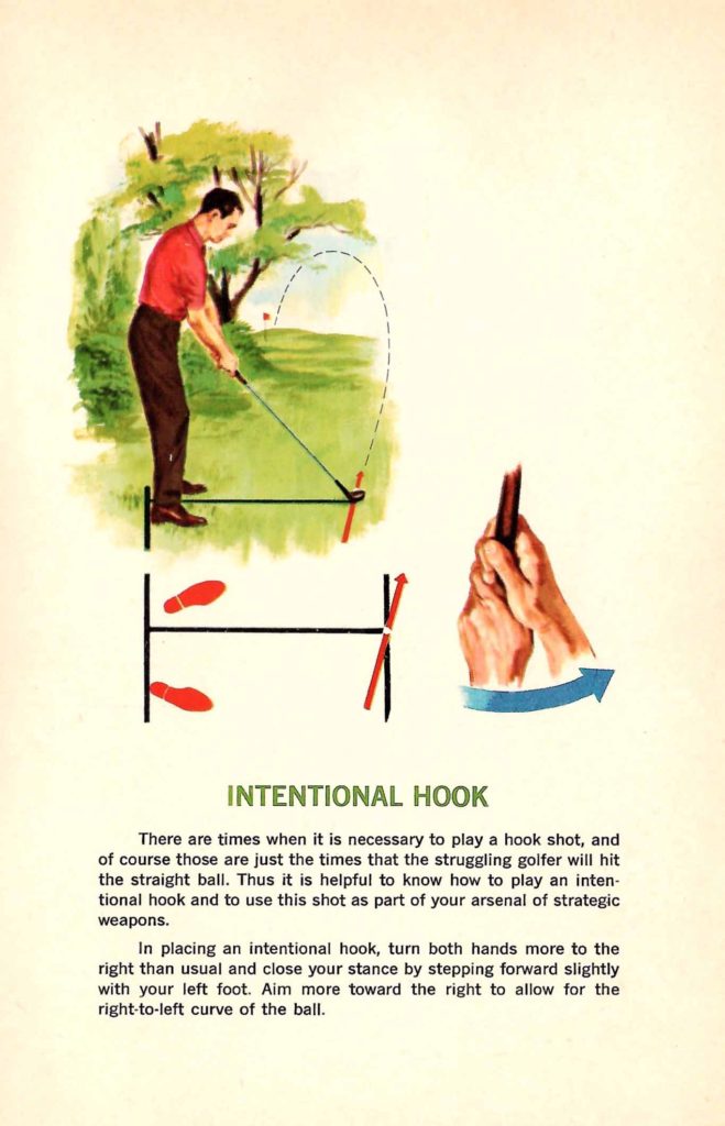 Intentional Hook. Tips found inside the "Seagram's Guide to Strategic Golf" booklet.