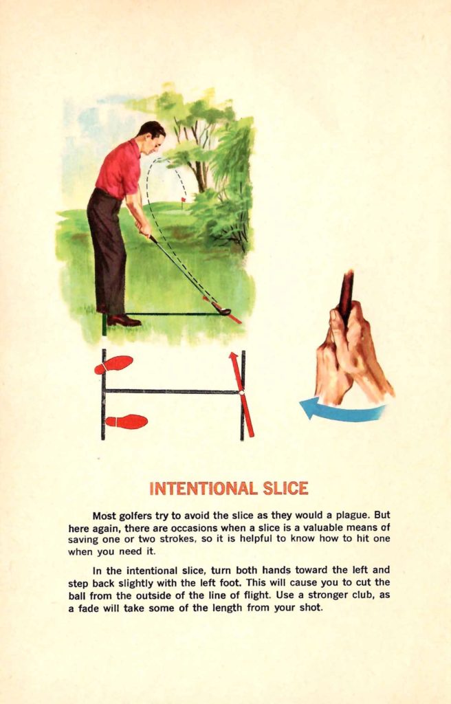 Intentional Slice. Tips found inside the "Seagram's Guide to Strategic Golf" booklet.