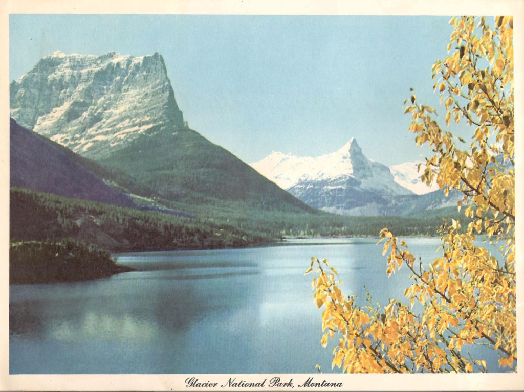 Glacier National Park. A page of the "Scenic West" travel guide published by Standard Oil.
