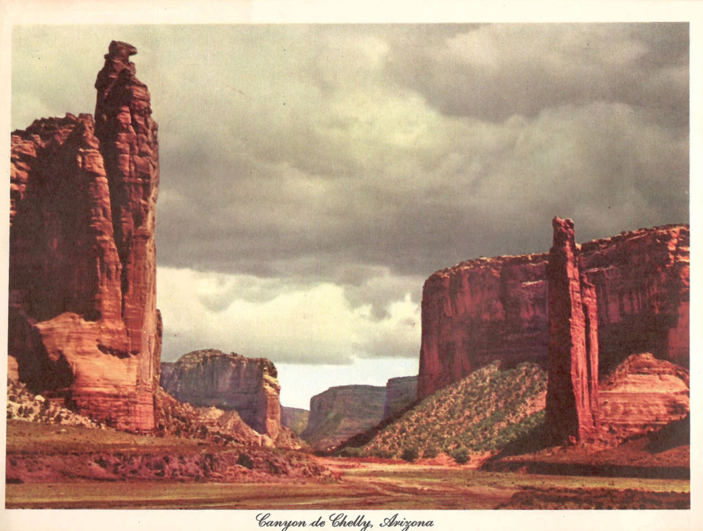 Canyon de Chelly. A page from the "Scenic West" travel guide published by Standard Oil.