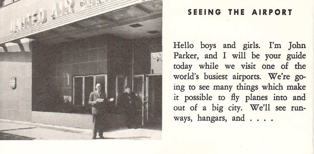At the airport. A booklet published by United Airlines in the late 1950s going behind the scenes of a typical airport.
