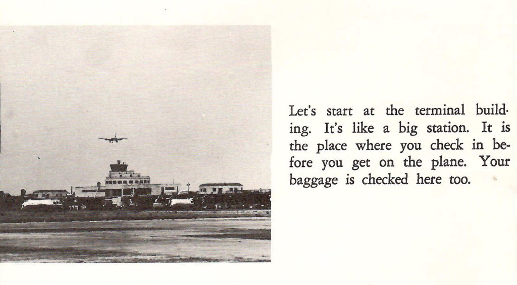 The terminal building. Part of a booklet published by United Airlines in the late 1950s going behind the scenes of a typical airport.